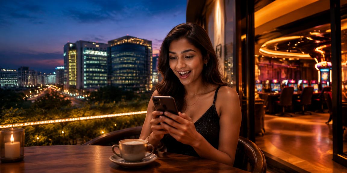 Indian player using mobile casino app securely