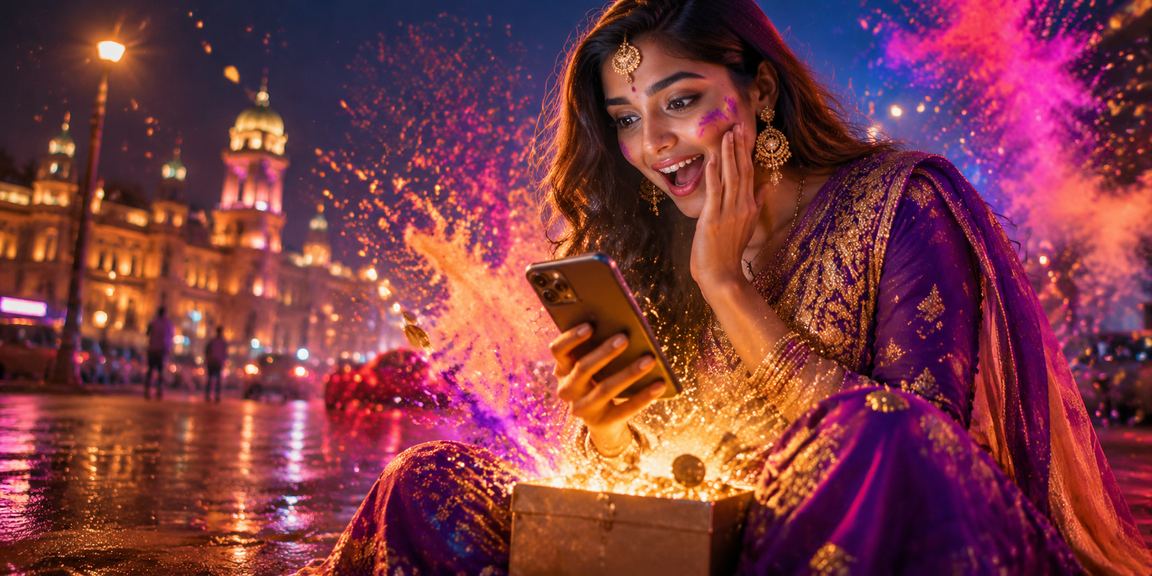 User placing sports bets on 9app mobile app during Holi